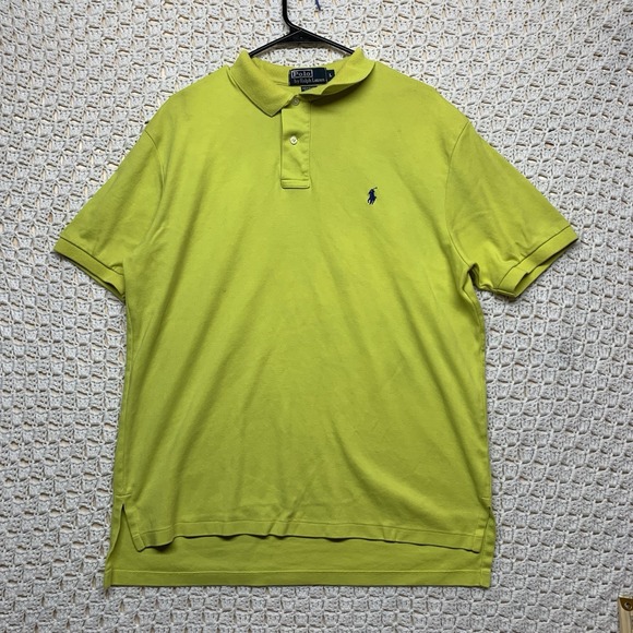 Polo Ralph Lauren Polo Shirt Men's Sz L Lima Green Short Sleeve Collared Cotton - Picture 1 of 9